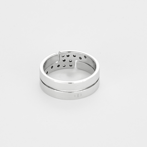 Bague 55 Dinh Van Seventies - Bague moyen modèle en or blanc 18K et diamant 58 Facettes DV27643-1-DV0882-1