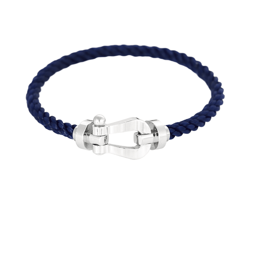 Bracelet FRED - FORCE 10 - Moyen modèle - Bracelet en acier et manille en or blanc 58 Facettes DV27468-76