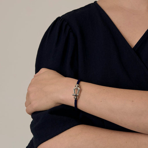 Bracelet FRED - FORCE 10 - Moyen modèle - Bracelet en acier et manille en or blanc 58 Facettes DV27468-76