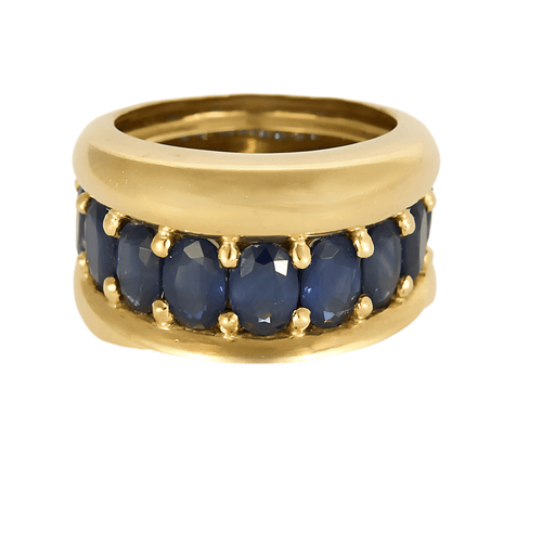 Bague 53 Importante bague en or jaune et saphirs 58 Facettes DV27468-30-53-2