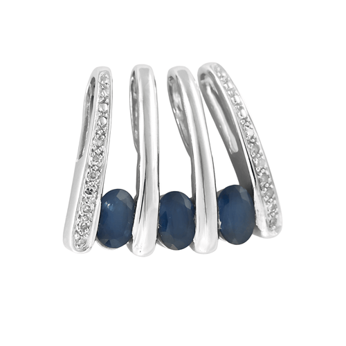 Pendentif Pendentif en or blanc, saphirs et diamants 58 Facettes DV27468-59