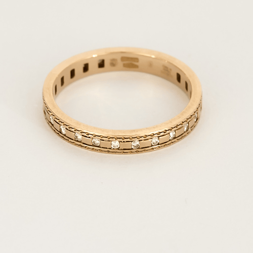Bague 52 DAMIANI - Alliance en or rose et petits diamants 58 Facettes DV1838-4