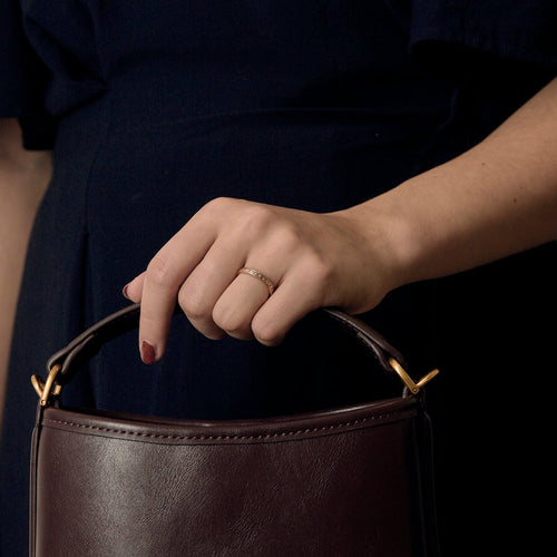 Bague 52 DIAMANI - Alliance en or rose et petits diamants 58 Facettes DV1838-4