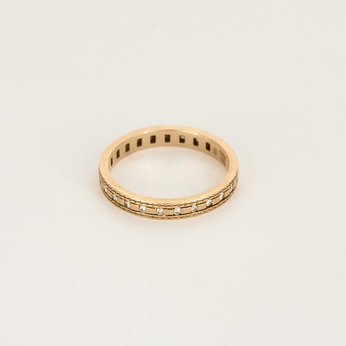 Bague 52 DAMIANI - Alliance en or rose et petits diamants 58 Facettes DV1838-4
