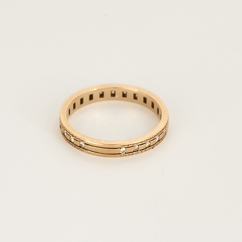 Bague 52 DAMIANI - Alliance en or rose et petits diamants 58 Facettes DV1838-4