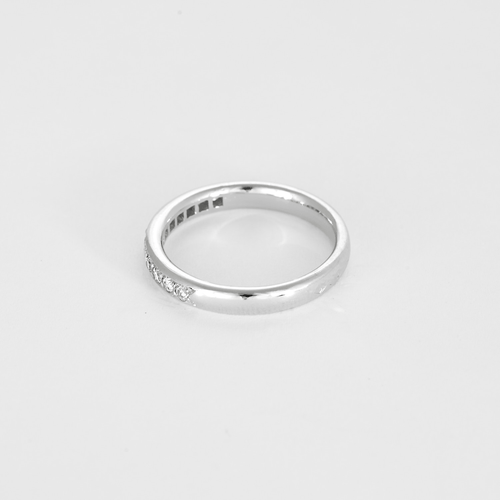 Bague 54 Demie-Alliance en or gris et diamants 58 Facettes DV27468-53-54-3