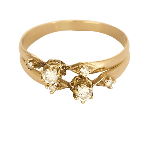 Bague 58,5 Fine bague en or jaune et diamants 58 Facettes DV25961-1-585-5