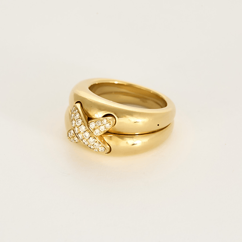 Bague 53 Chaumet – Lien – Bague en or jaune et diamants. 58 Facettes DV27468-7-53-2