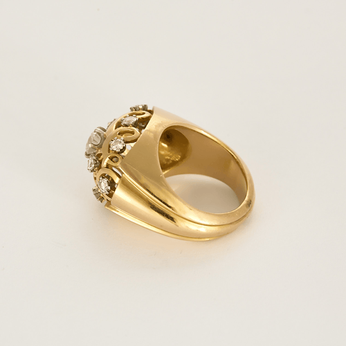 Bague 52,5 Bague dôme en or jaune et diamants 58 Facettes DV27468-32-525-6