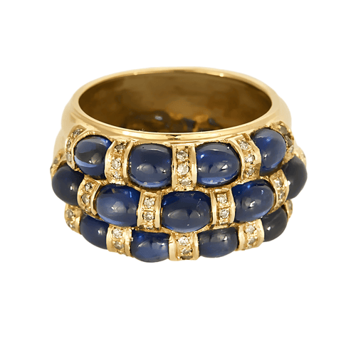 Bague 53,5 Importante bague jonc en or jaune, saphirs et diamants 58 Facettes DV27468-2-535-5