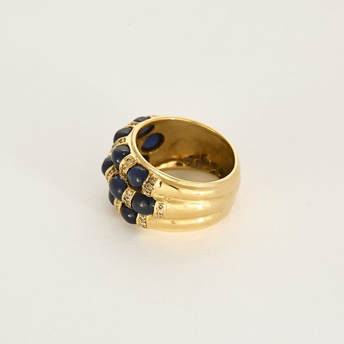 Bague 53,5 Importante bague jonc en or jaune, saphirs et diamants 58 Facettes DV27468-2-535-5