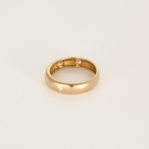 Bague jonc en or rose et diamants