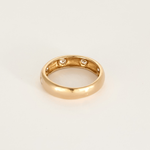 Bague jonc en or rose et diamants