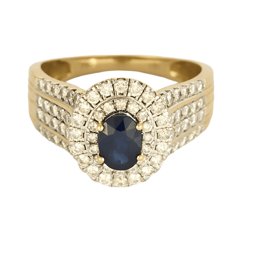 Bague 60 Bague en or jaune, saphir et diamants 58 Facettes DV0022-7-60-2