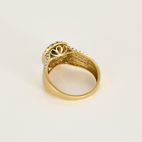 Bague 60 Bague en or jaune, saphir et diamants 58 Facettes DV0022-7-60-2