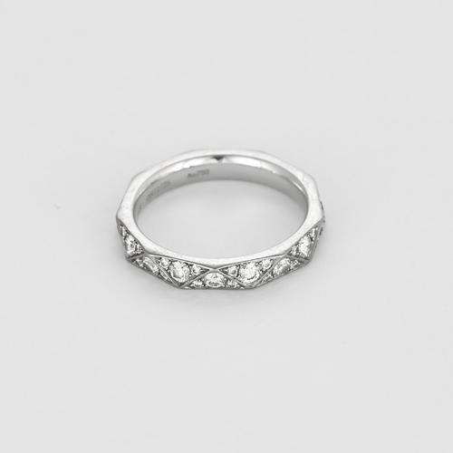 Bague 48 Graff - Laurence Graff - Alliance en or blanc et diamants 58 Facettes DV26891-1-48-2