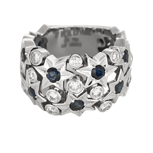 Bague FRED - Haute Joaillerie - Shine-  Bague en or gris diamants et saphirs 58 Facettes DDV22876-5