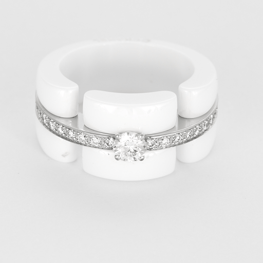 Bague 49 CHANEL - ULTRA - Bague or blanc, céramique et diamant 0.20 carat. 58 Facettes DV27734-1-49-2