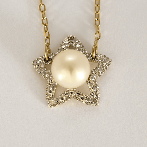 Collier Collier en or jaune et or gris , perle de culture et diamants 58 Facettes DV24577-2