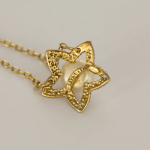 Collier en or jaune et or gris , perle de culture et diamants 58 Facettes DV24577-2