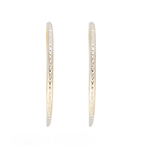 Boucles d'oreilles Paire de créoles en or jaune et or blanc 58 Facettes DV24577-10