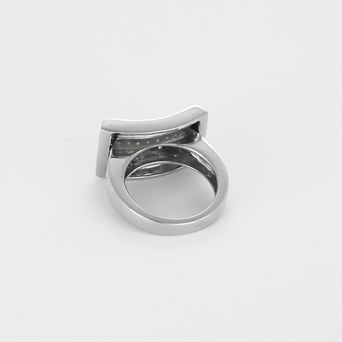 Bague 49,5 Bague en or gris à motifs géométriques entrelacé et diamants 58 Facettes DV22972-30-495-6