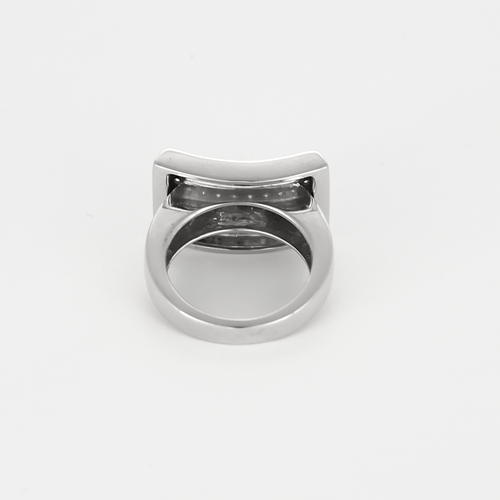 Bague 49,5 Bague en or gris à motifs géométriques entrelacé et diamants 58 Facettes DV22972-30-495-6
