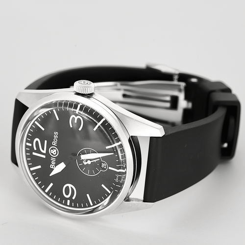 Montre BELL & ROSS - Montre en acier à boitier rond et à mouvement automatique 58 Facettes DV18882-6