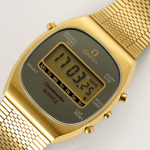 Montre OMEGA - Speedmaster - Montre en acier et plaqué or à boitier tonneau et mouvement quartz 58 Facettes DV26854-1
