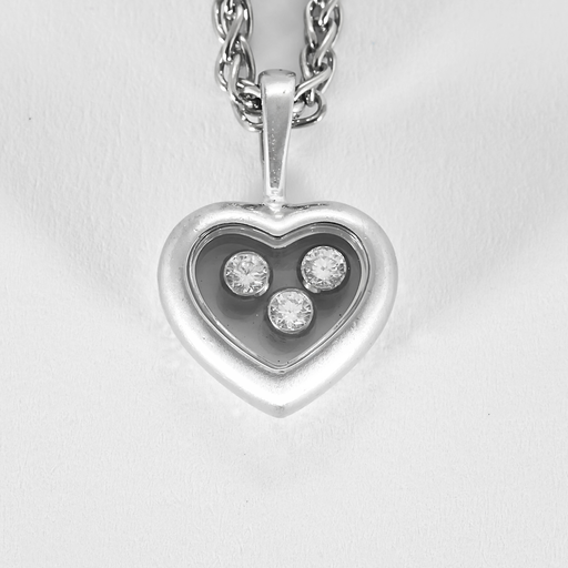 Chopard - Happy Diamonds - Collier coeur en or blanc et diamants