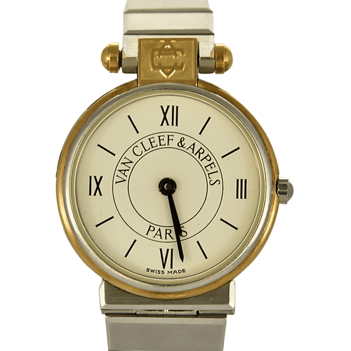 Montre VAN CLEEF & ARPELS - Montre en acier et acier plaqué or à boitier rond et mouvement quartz 58 Facettes DV11451-21