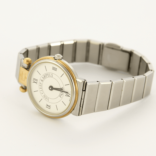 Montre VAN CLEEF & ARPELS - Montre en acier et acier plaqué or à boitier rond et mouvement quartz 58 Facettes DV11451-21