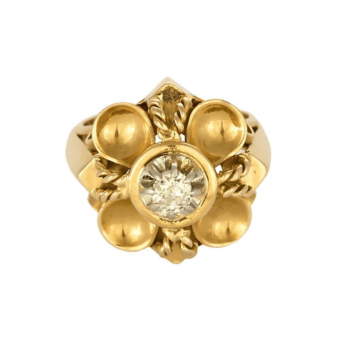 Bague 53 Bague des années 1940 en or jaune et diamant 58 Facettes DV0777-4-53-2