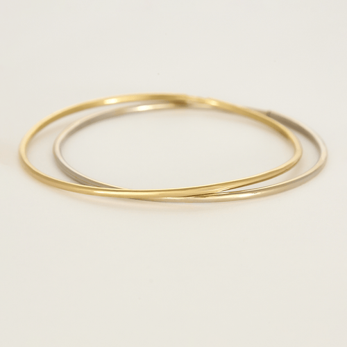 Bracelet Deux bracelets jonc en or jaune et or blanc 58 Facettes DV1838-12