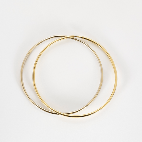 Bracelet Deux bracelets jonc en or jaune et or blanc 58 Facettes DV1838-12