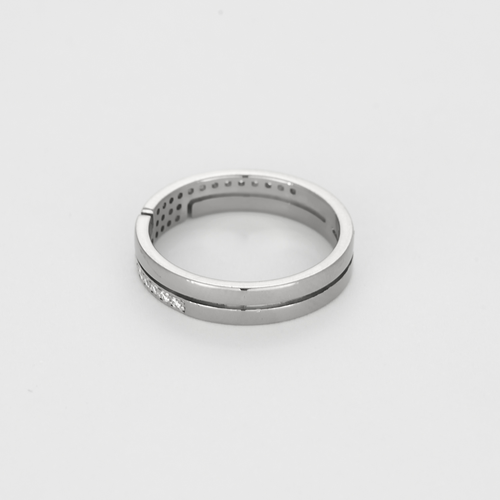 Dinh Van- Seventies - PM-  Bague en or gris et diamants