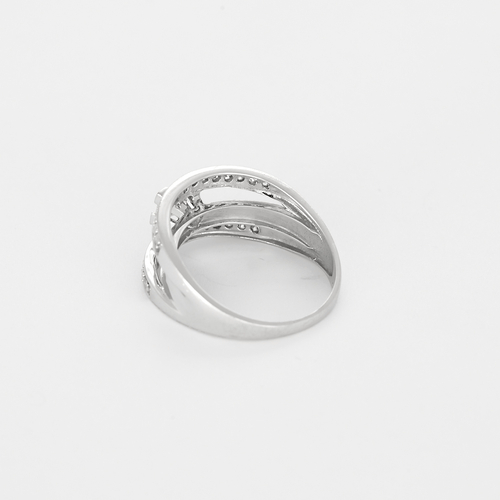Bague 54 Bague jonc ajourée en or blanc et diamants 58 Facettes DV27556-2-54-3