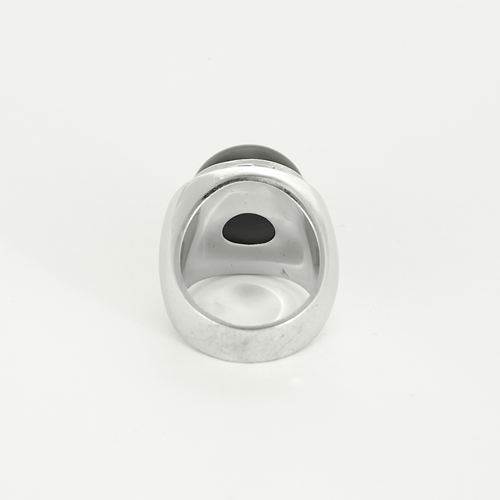 Bague 52 Bague chevalière en or gris, quartz et diamants 58 Facettes DV22972-34-52-1