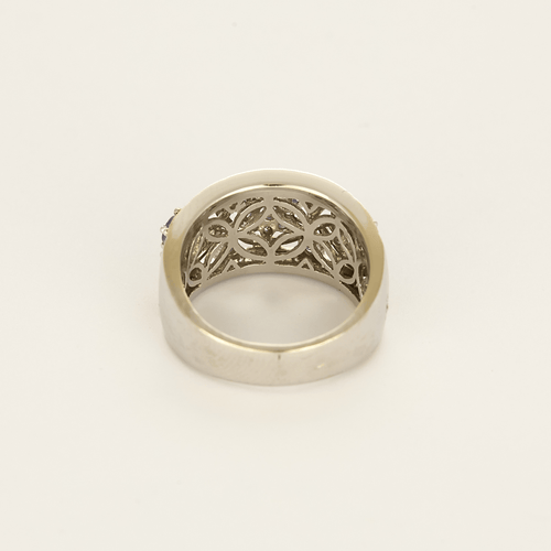Bague 57 Charmante Bague en or jaune et or gris, tanzanites et diamants 58 Facettes DV22972-31-57-3