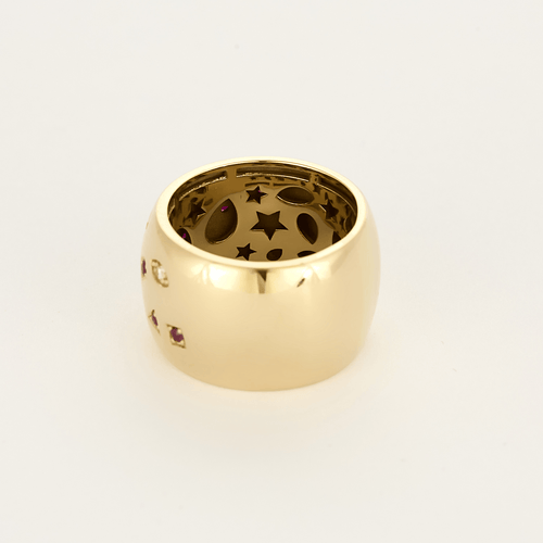Bague 57 Bague en or jaune diamants et rubis 58 Facettes DV5862-2