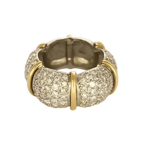 Bague 49 Anneau en or gris, or jaune et diamants 58 Facettes DV22972-38-49-2