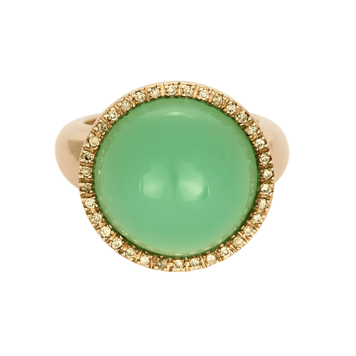 Bague 53,5 Bague en or rose, chrysoprase et diamants 58 Facettes DV22972-47-535-5