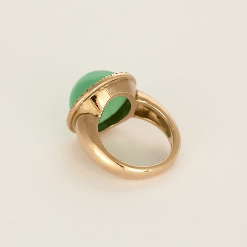 Bague 53,5 Bague en or rose, chrysoprase et diamants 58 Facettes DV22972-47-535-5
