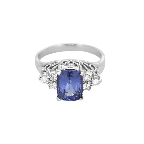 Bague 54 Bague en or blanc, tanzanite et diamants 58 Facettes DV22972-50-54-3
