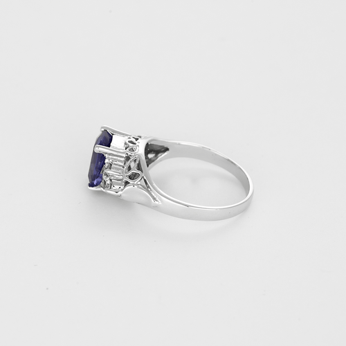 Bague 54 Bague en or blanc, tanzanite et diamants 58 Facettes DV22972-50-54-3