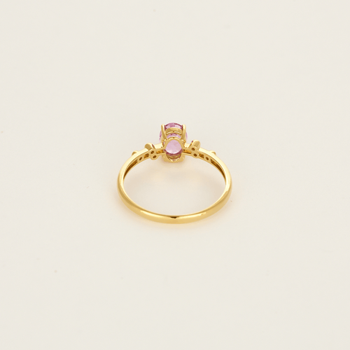 Bague 53 Bague en or jaune, saphir rose et diamants 58 Facettes DV20381-2-53-2
