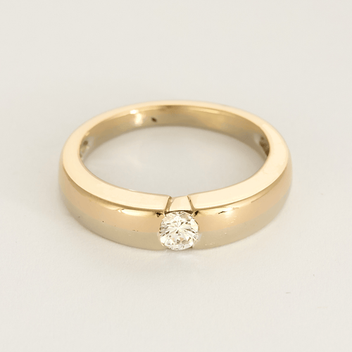 Bague 54 Bague en or jaune, or blanc et diamants 58 Facettes DV0942-6-54-3