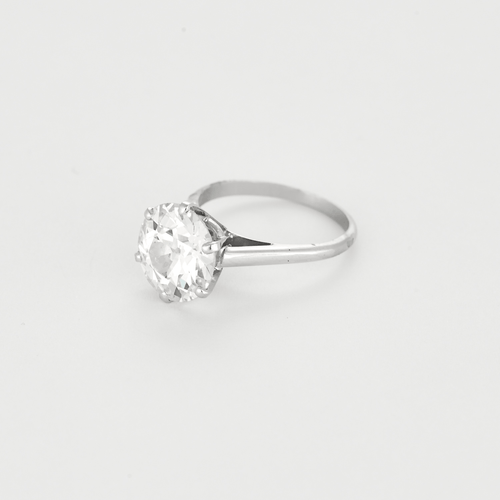 Bague 48 Bague solitaire en platine et or gris , diamant taille ancienne 3.60 carat 58 Facettes DDV27399-1
