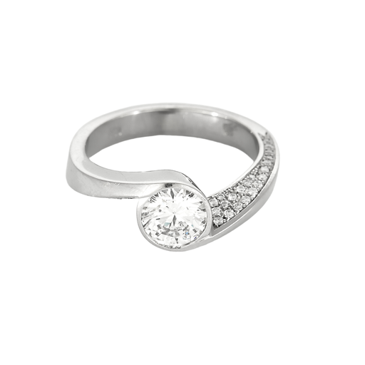 Bague 56 Bague en or gris , diamant 1.20 carat environ 58 Facettes DV0315-15-56-3