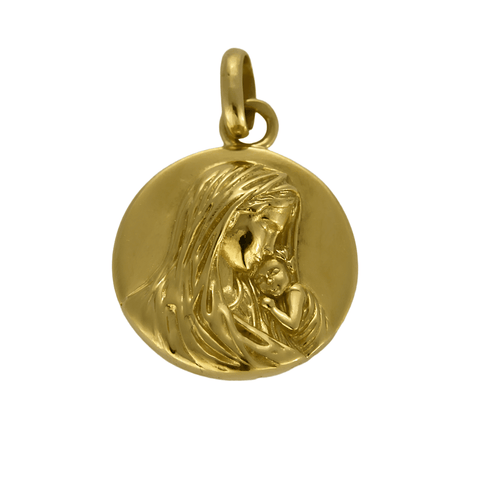 Pendentif Pendentif en or jaune figurant la Vierge à l'enfant 58 Facettes DV24577-9